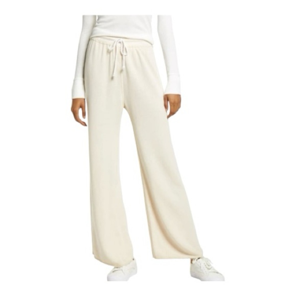 Faherty Oasis Terry Wide Leg Pant In Birch Ivory/Cream Size Small Cotton Modal